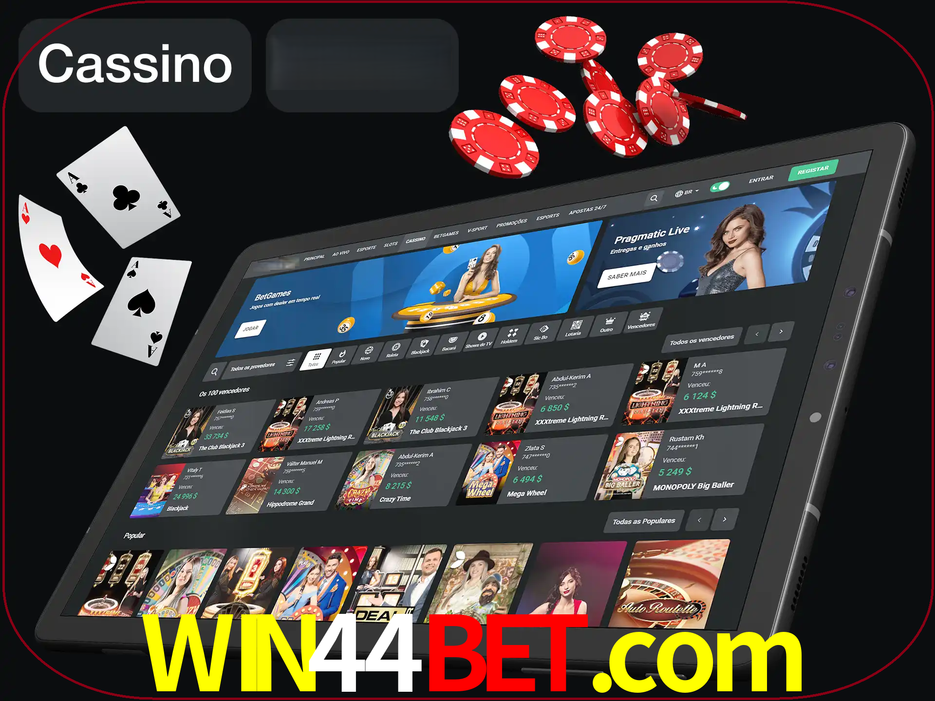 Jogue vários jogos de cassino em nosso cassino.