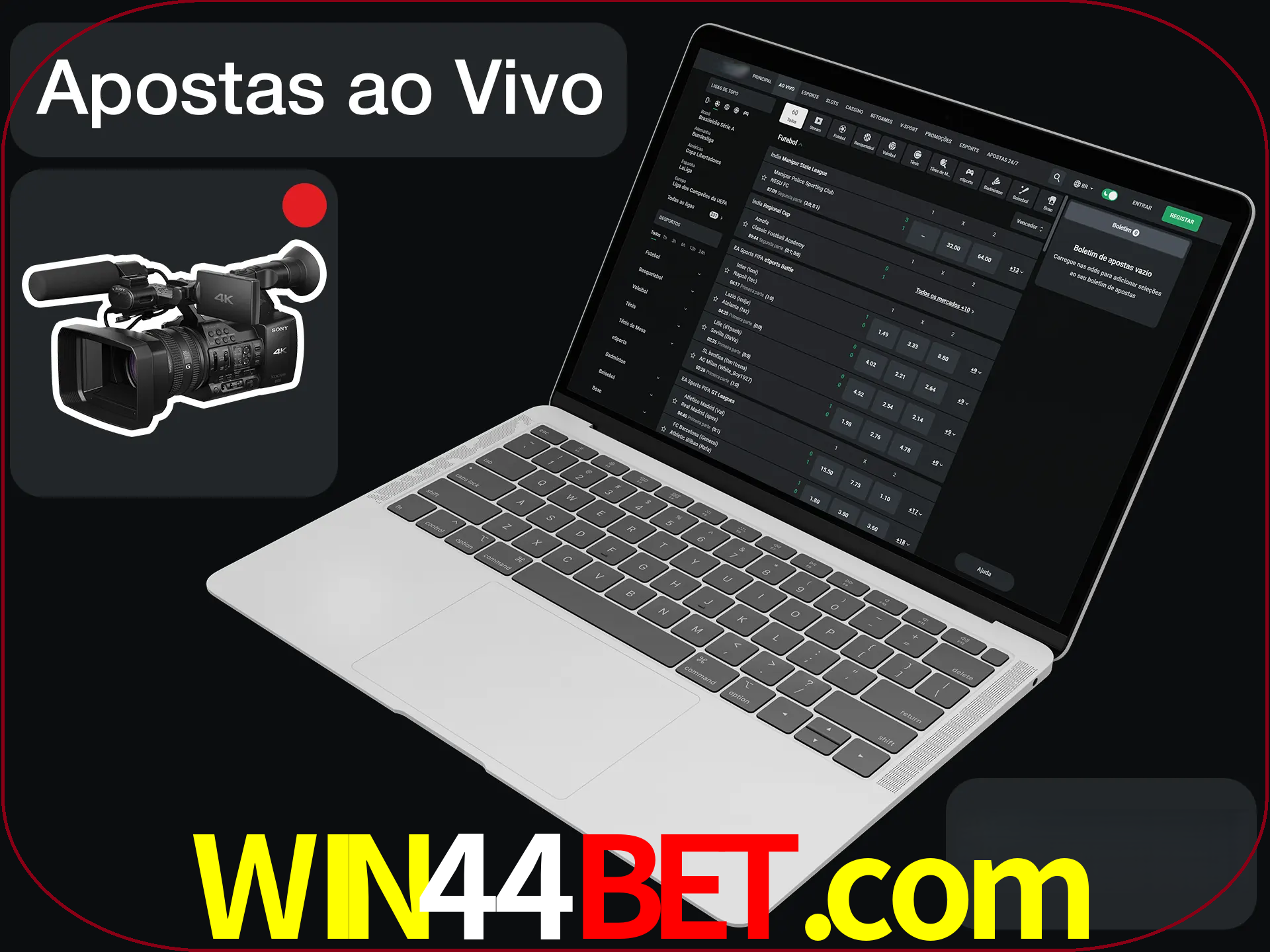Aposte em formato ao vivo em nosso site.